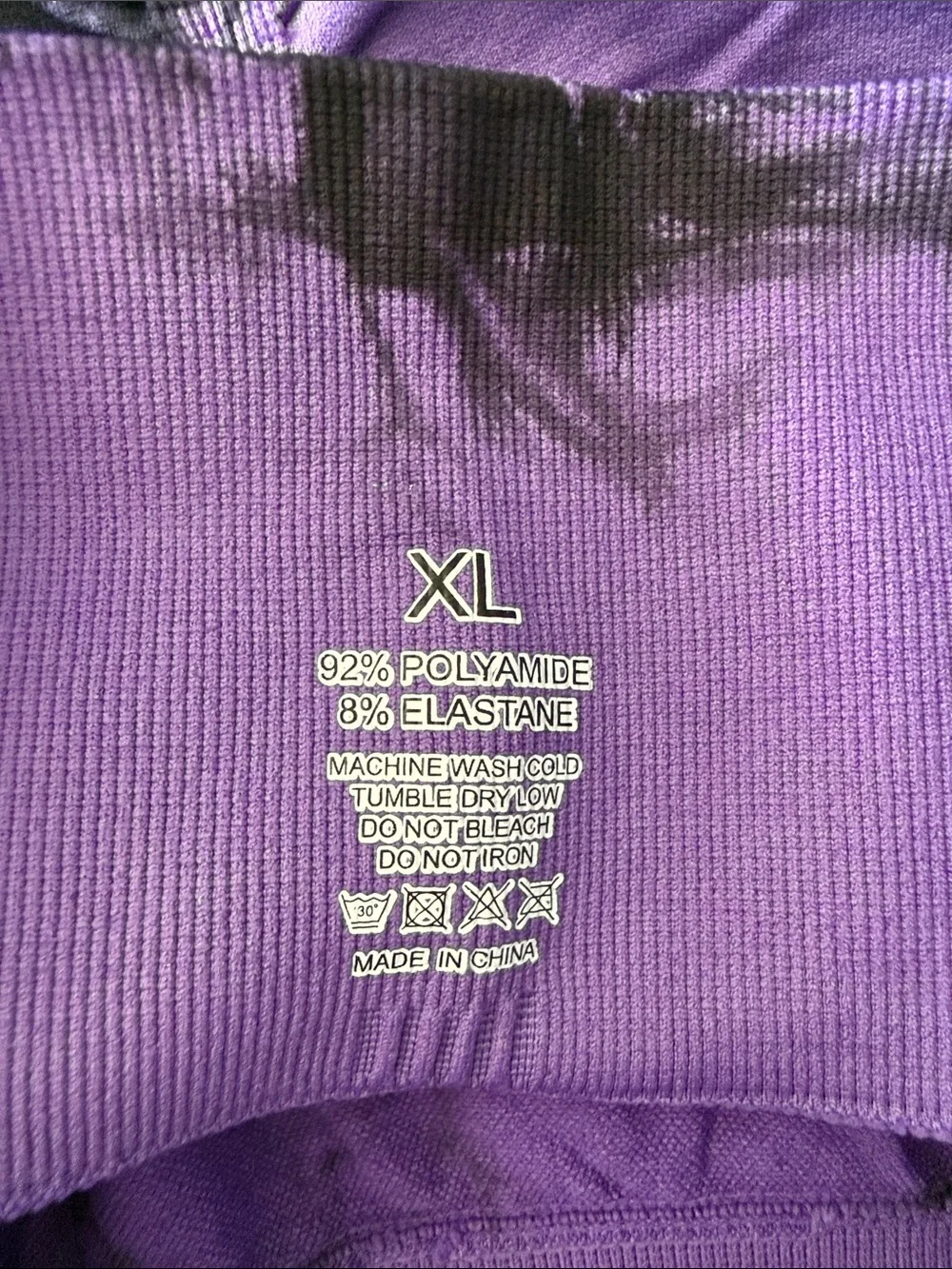 High-Waist Purple Tie-Dye Compression Shorts - Picture 5 of 5